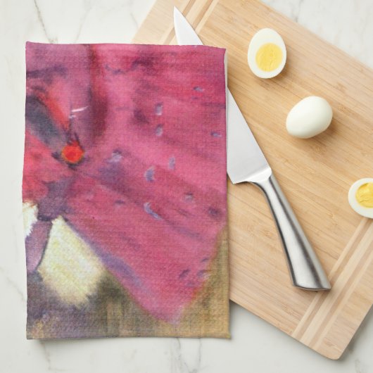 エドガー・デガのバレエ前のピンクのダンサー キッチンタオル (四つ折り)