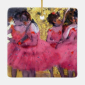 エドガー・デガのバレエ前のピンクのダンサー セラミックオーナメント (裏面)