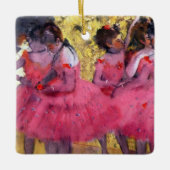 エドガー・デガのバレエ前のピンクのダンサー セラミックオーナメント (正面)