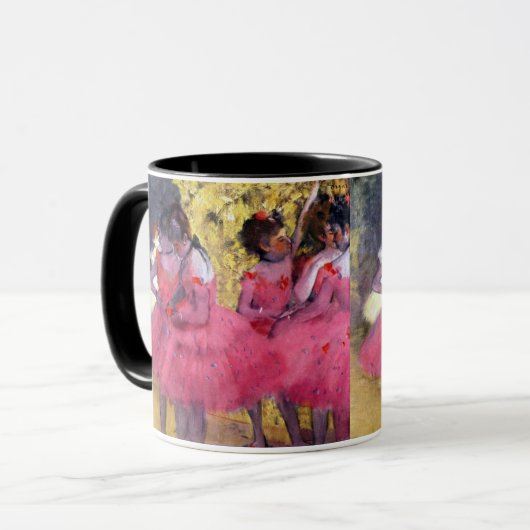エドガー・デガのバレエ前のピンクのダンサー マグカップ (正面左)