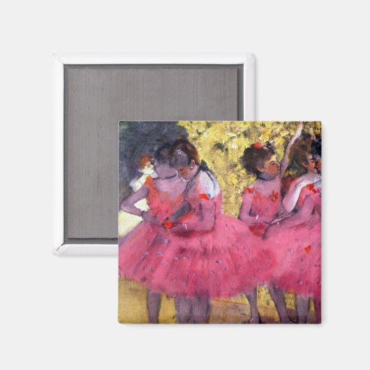 エドガー・デガのバレエ前のピンクのダンサー マグネット (正面/裏面)