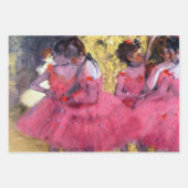 エドガー・デガのバレエ前のピンクのダンサー ラッピングペーパーシート (正面3)