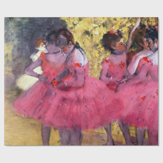 エドガー・デガのバレエ前のピンクのダンサー ラッピングペーパー (フラット)