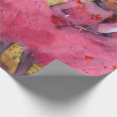 エドガー・デガのバレエ前のピンクのダンサー ラッピングペーパー (角)