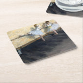 エドガー・デガのバーレで踊るダンサー スクエアペーパーコースター (アングル)