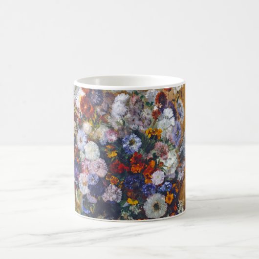 エドガー・デガの花の花瓶と女性 コーヒーマグカップ (中央)