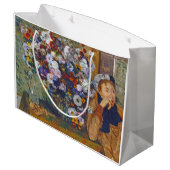 エドガー・デガの花の花瓶と女性 ラージペーパーバッグ (裏面アングル)