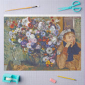 エドガー・デガの花の花瓶と女性 薄葉紙 (クラフト)