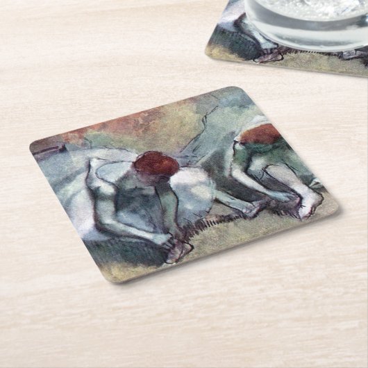 エドガー・デガの靴を結ぶダンサー スクエアペーパーコースター (アングル)