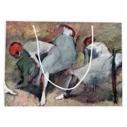 エドガー・デガの靴を結ぶダンサー ラージペーパーバッグ (裏面)