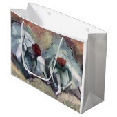 エドガー・デガの靴を結ぶダンサー ラージペーパーバッグ (正面アングル)