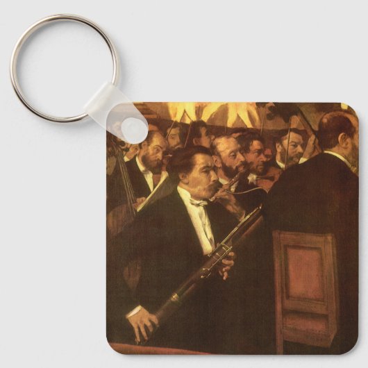 エドガー・デガスによるオペラのオーケストラ、ヴィンテージ・アート キーホルダー (正面)
