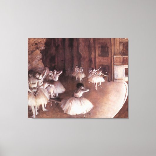 エドガー・デガスによるステージでのバレエリハーサル キャンバスプリント (正面)