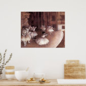 エドガー・デガスによるステージでのバレエリハーサル ポスター (キッチン)