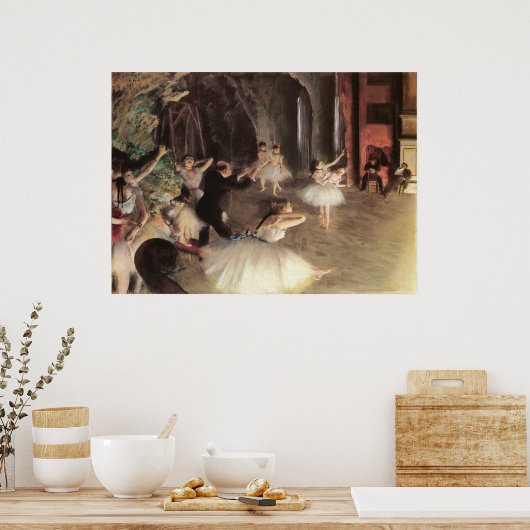 エドガー・デガスによるステージのリハーサル ポスター (キッチン)