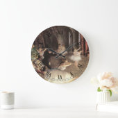 エドガー・デガスによるステージのリハーサル ラージ壁時計 (ホーム)