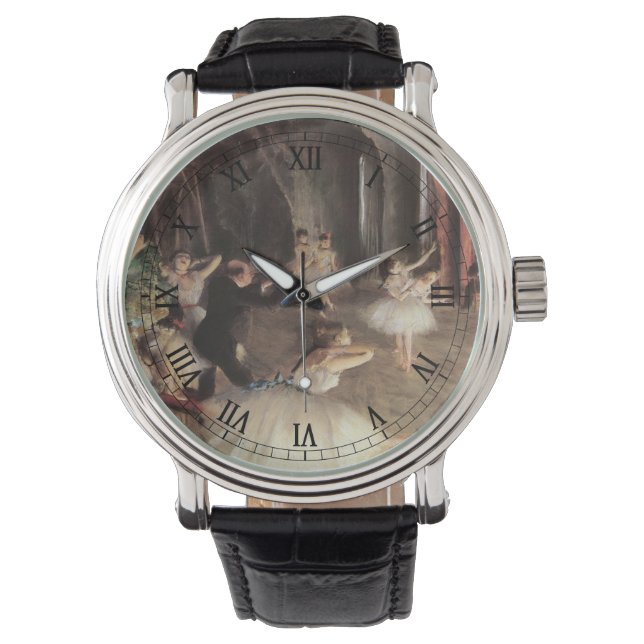 エドガー・デガスによるステージのリハーサル 腕時計 (正面)