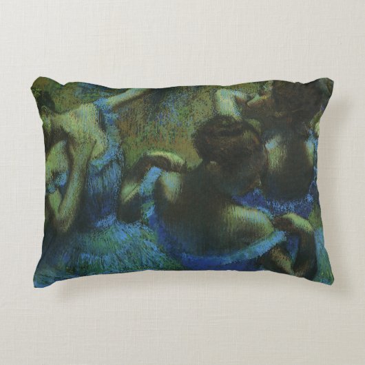エドガー・デガスによるブルーダンサー、ヴィンテージ印象派 アクセントクッション (正面)