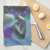 エドガー・デガスによるブルーダンサー、ヴィンテージ印象派 キッチンタオル (四つ折り)