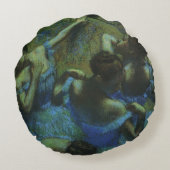 エドガー・デガスによるブルーダンサー、ヴィンテージ印象派 ラウンドクッション (裏面)