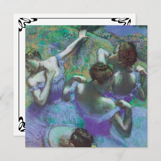 エドガー・デガスによるブルーダンサー、ヴィンテージ印象派 招待状 (正面/裏面)