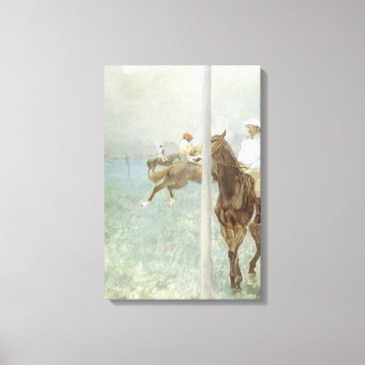 エドガー・デガスによるレース前のジョッキー キャンバスプリント (正面)