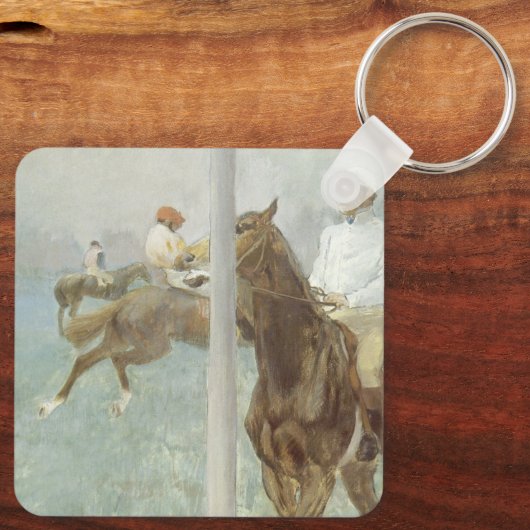 エドガー・デガスによるレース前のジョッキー キーホルダー (裏面)