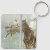 エドガー・デガスによるレース前のジョッキー キーホルダー (裏面)