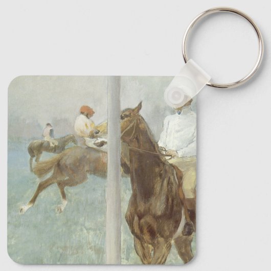 エドガー・デガスによるレース前のジョッキー キーホルダー (裏面)