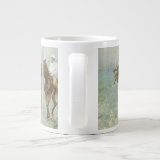 エドガー・デガスによるレース前のジョッキー ジャンボコーヒーマグカップ (裏面)