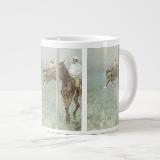 エドガー・デガスによるレース前のジョッキー ジャンボコーヒーマグカップ (正面右)