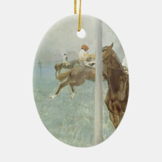 エドガー・デガスによるレース前のジョッキー セラミックオーナメント (裏面)