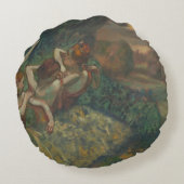 エドガー・デガスによる4人のダンサー、バレエファインアート ラウンドクッション (裏面)