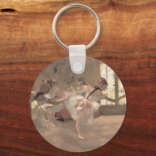 エドガー・デガスのリハーサル、ヴィンテージ・バレエ・アート キーホルダー (裏面)
