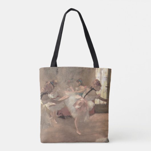 エドガー・デガスのリハーサル、ヴィンテージ・バレエ・アート トートバッグ (裏面)