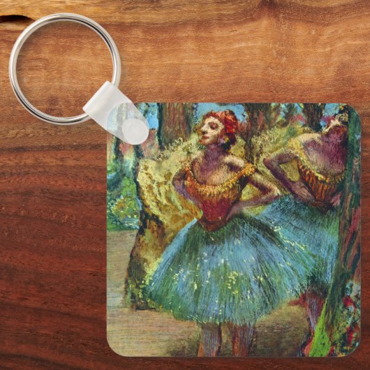 エドガー・デガスの二人のダンサー、ヴィンテージ・バレエ・アート キーホルダー (正面)