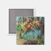 エドガー・デガスの二人のダンサー、ヴィンテージ・バレエ・アート マグネット (正面/裏面)