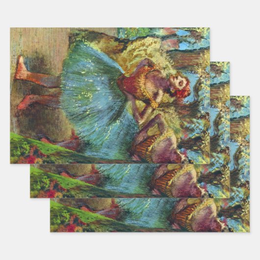 エドガー・デガスの二人のダンサー、ヴィンテージ・バレエ・アート ラッピングペーパーシート (セット)