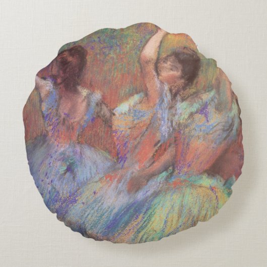 エドガー・デガスの3人のダンサー、ヴィンテージ・バレエ・アート ラウンドクッション (裏面)