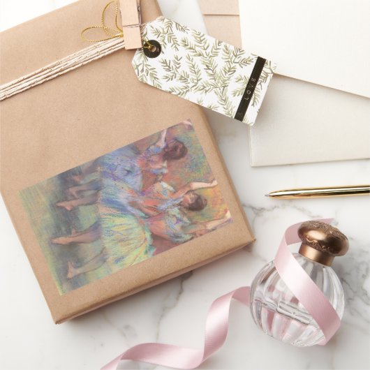 エドガー・デガスの3人のダンサー、ヴィンテージ・バレエ・アート 長方形シール (ギフト)