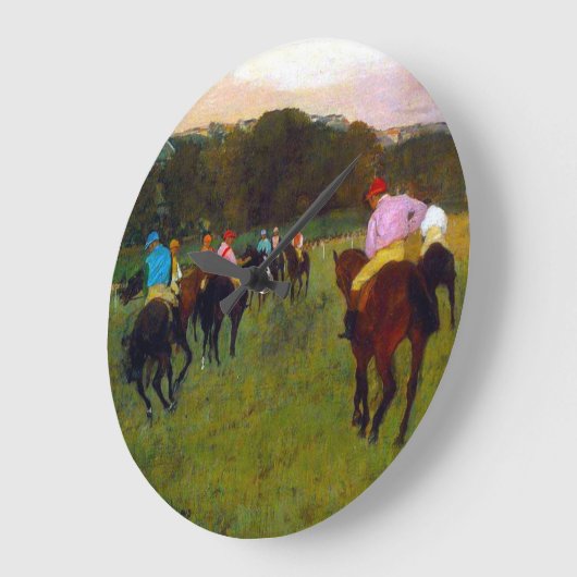 エドガー・デガスレースウマーズ・アット・ロンシャン ラージ壁時計 (傾斜)