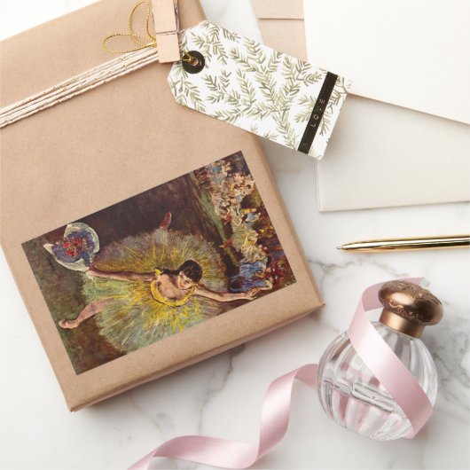 エドガー・デガスヴィンテージ・バレエによるアラベスクの終わり 長方形シール (ギフト)