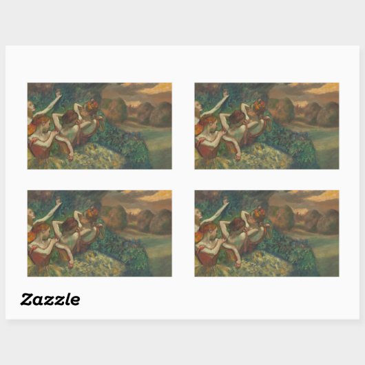 エドガー・デガス4人のダンサー印象派 長方形シール (シート)