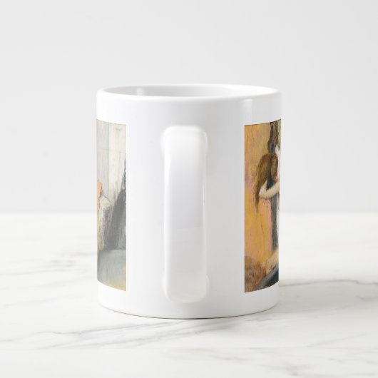 エドガー·デガス|お風呂の後，女性が首を干す ジャンボコーヒーマグカップ (裏面)