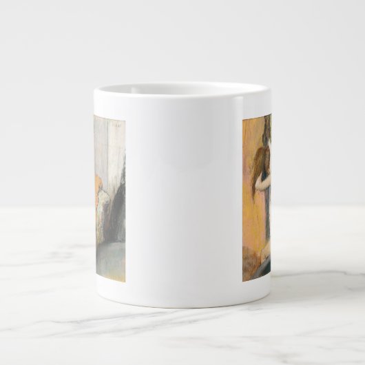 エドガー·デガス|お風呂の後，女性が首を干す ジャンボコーヒーマグカップ (正面)