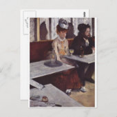 エドガー・デガス – アブシンザ1876男の女性カフェ油 ポストカード (正面/裏面)