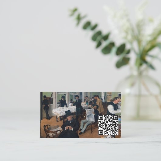 エドガー・デガス – コットン・オフィス・ニューオーリンズ – QRコード 名刺 (スタンド正面)