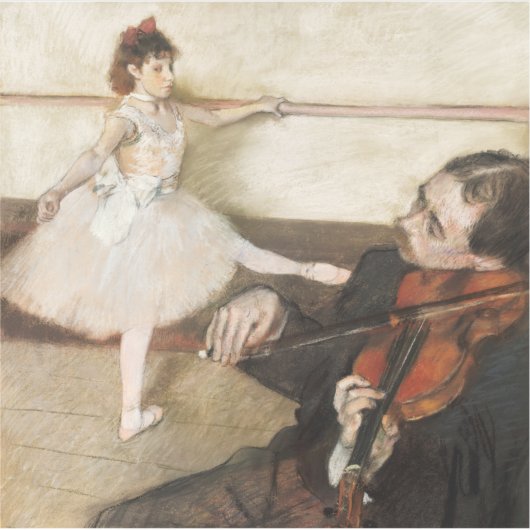 エドガー・デガス。ダンスのレッスン。ヴィンテージ印象主義 シール (正面)