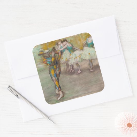 エドガー・デガス – ハーレクイン・ダンス スクエアシール (封筒)