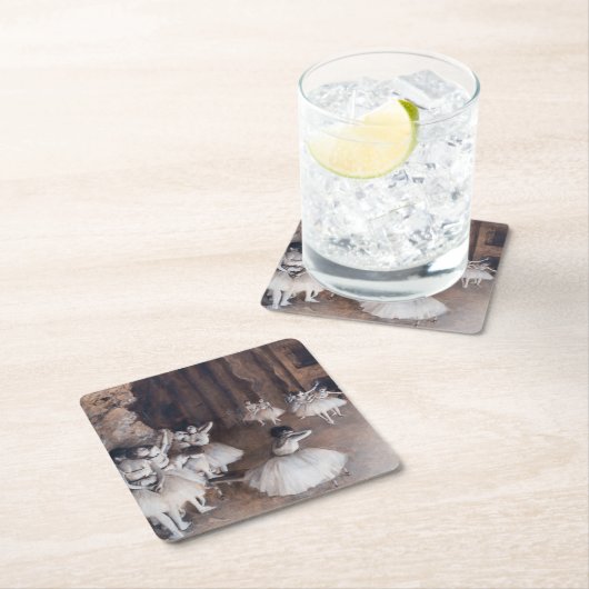 エドガー・デガス – バレエリハーサルステージ スクエアペーパーコースター (インサイチュ)